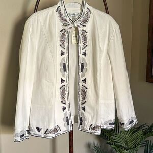 Coldwater Creek Beaded Denim Jacket